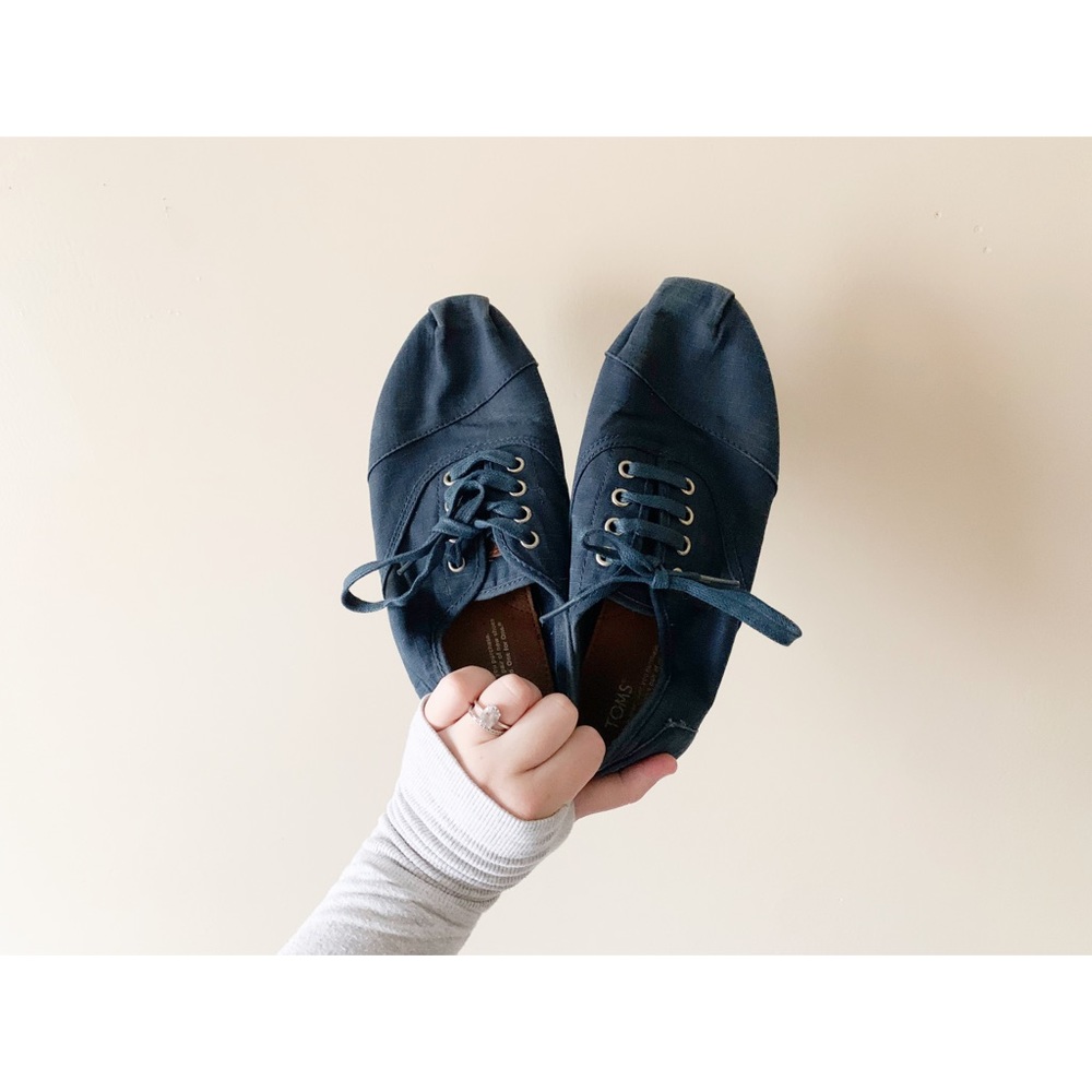 Navy TOMS Lace Up Shoes